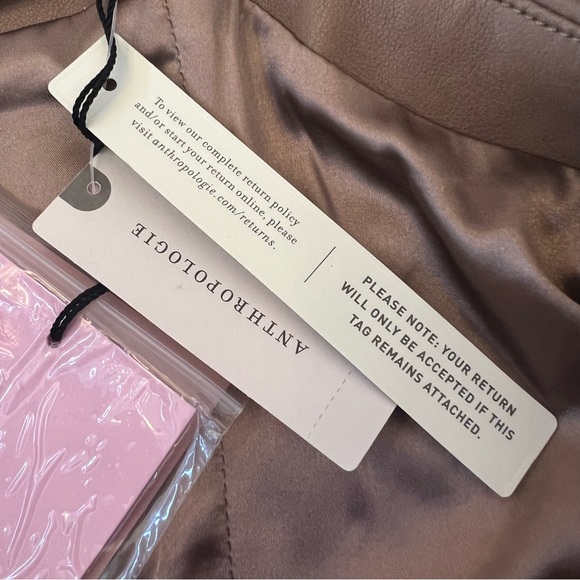 Avec Les Filles Anthropologie Tan Faux Leather Cutout Dress NWT B17/36 - Picture 9 of 14